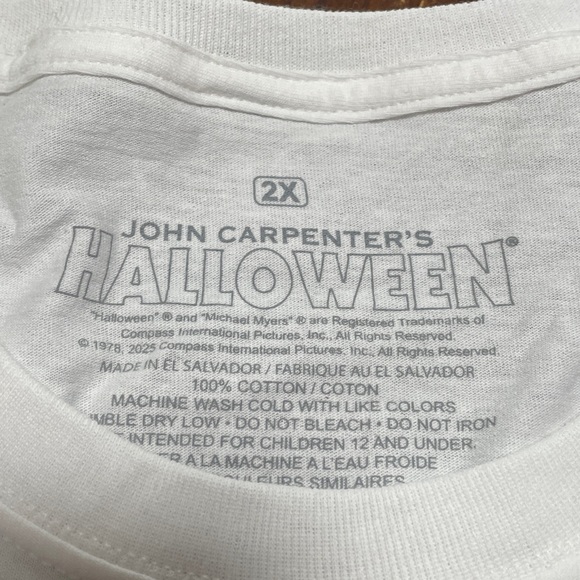 Halloween Michael Myers White Graphic Long Sleeve Tee - Picture 5 of 6